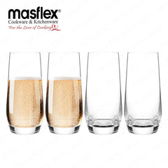 Masflex by Winland 4 Pieces 330 ml Glass Tumbler made of Durable and High-Quality Pure Glass CK-614