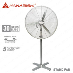 Hanabishi by Winland 30 Inches Industrial Stand Fan / Electric Fan Mesh Safety Grill 210W HISF-30FL