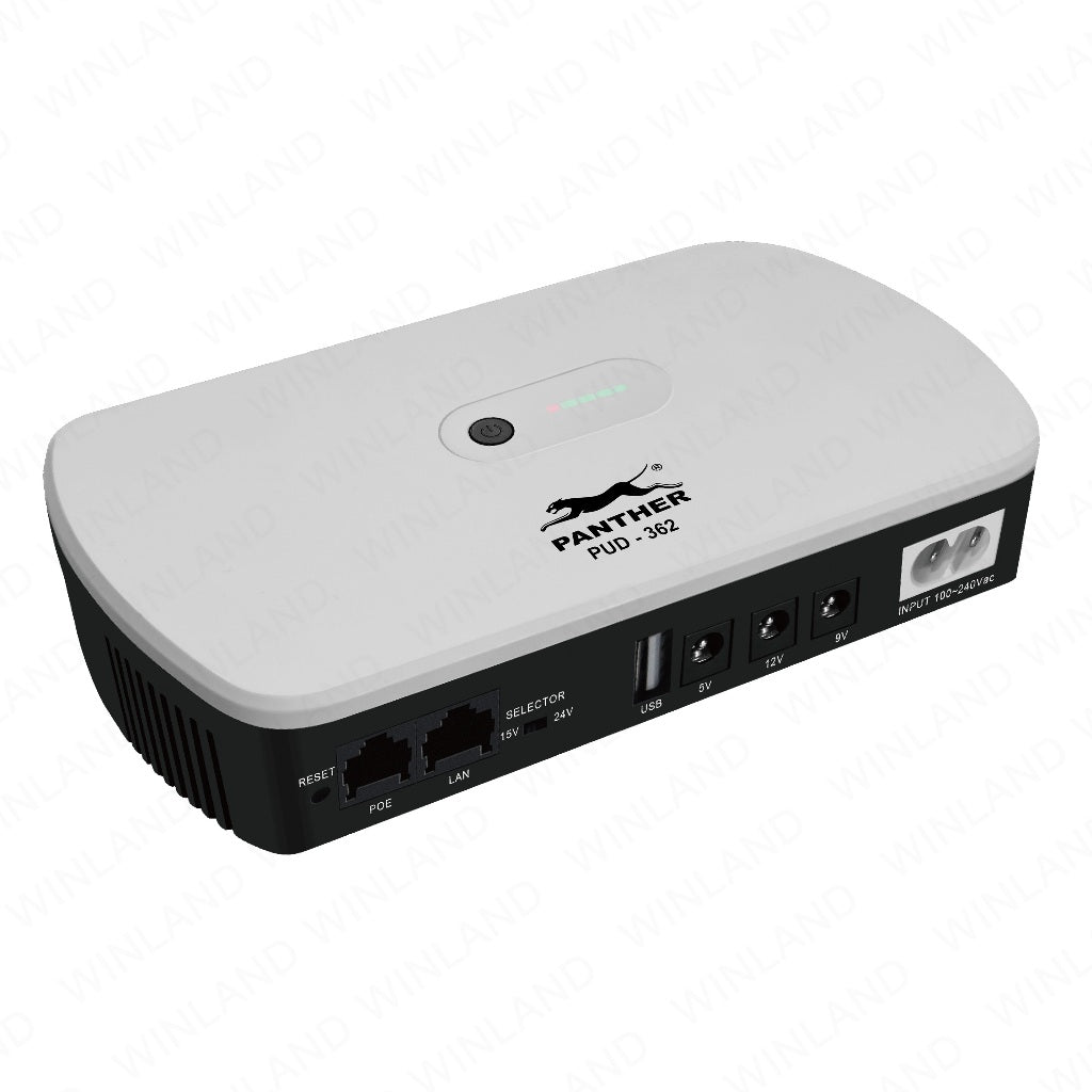 Panther by Winland Mini DC UPS 36W 5V/9V/12V/POE for Wifi Router, Modem, Biometrics, CCTV Cameras