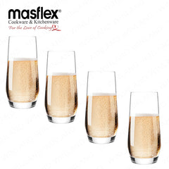 Masflex by Winland 4 Pieces 330 ml Glass Tumbler made of Durable and High-Quality Pure Glass CK-614