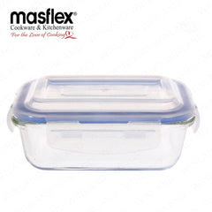 Masflex by Winland 1050 ml Rectangular Borosilicate Glass Food Container Storage Pure Glass FE-1050