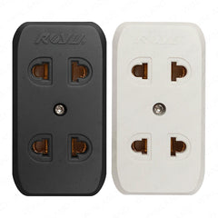 Royu 2-Gang Surface Type Universal Electrical Outlet 10A/250V~ REDOU102 | REDOU102/B
