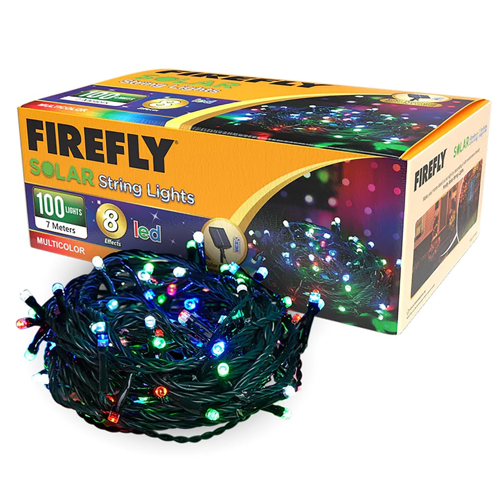 Firefly by Winland Christmas Solar String Lights 8-effects 2.1W 100 Lights 7meters Dark Green Wire