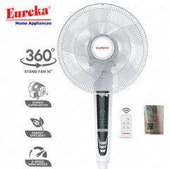 Eureka by Winland 16inches Stand Fan 360degree Oscillation LED Digital Control Panel ESF-360