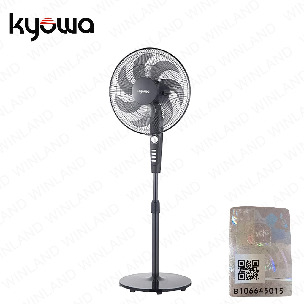 Kyowa by Winland 16 Inches Silent Comfort Electric Fan | Stand Fan 7-Blades Patented Design KW-6720