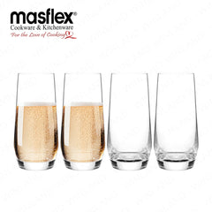 Masflex by Winland 4 Pieces 550 ml Glass Tumbler made of Durable and High-Quality Pure Glass CK-615