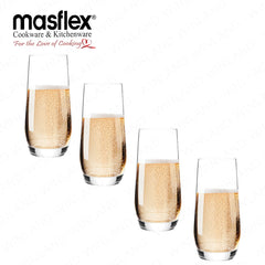 Masflex by Winland 4 Pieces 550 ml Glass Tumbler made of Durable and High-Quality Pure Glass CK-615