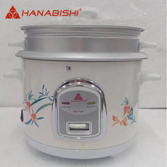 Hanabishi by Winland 1.0 Liter (5 Cups) Glass Lid Rice Cooker with Steamer Rack HHRC-10FS