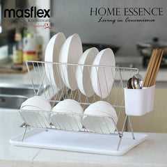 Home Essence by Masflex Foldable Dish Organizer | Dish Drying Rack with Drain Board CH-1042