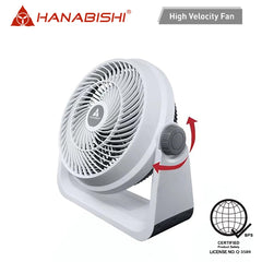Hanabishi by Winland 12inches High Velocity Floor Fan 90degree Tilt Function HHURIC-12