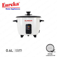 Eureka by Winland 0.6L-1.8L Drum Type Rice Cooker Non-Stick Inner Pot without Steamer Ivory Series