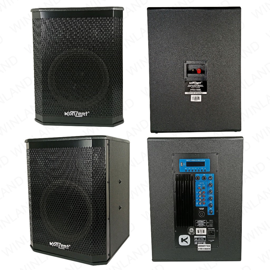 Konzert by Winland 2 x 12inches Active Speaker All-in-one System 5000W PMPO HTZ-122D