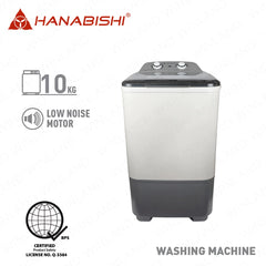 Hanabishi by Winland 10 kgs Single Tub Washing Machine Rust Proof Body HWMD-110GRY