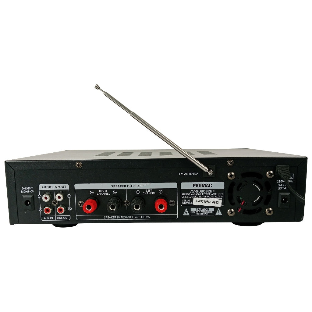 Promac by Winland Home Karaoke System with BT (AV-SU3032BF & SPK-65x2 speaker system) HAS-6532BT