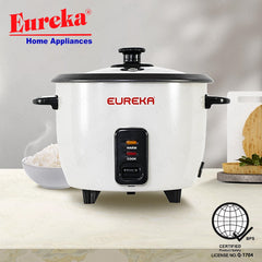 Eureka by Winland 0.6L-1.8L Drum Type Rice Cooker Non-Stick Inner Pot without Steamer Ivory Series