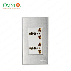 Omni by Winland Duplex Universal Outlet with Ground in Stainless Plate - SP3-WU2