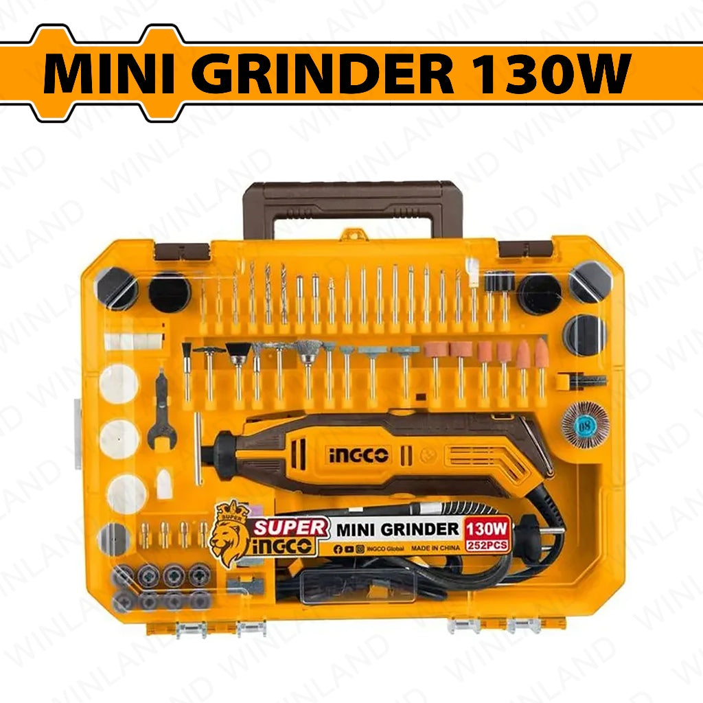 Ingco  Mini Drill Rotary Die Grinder 130W with Variable Speed 252pcs Accessories MG133281