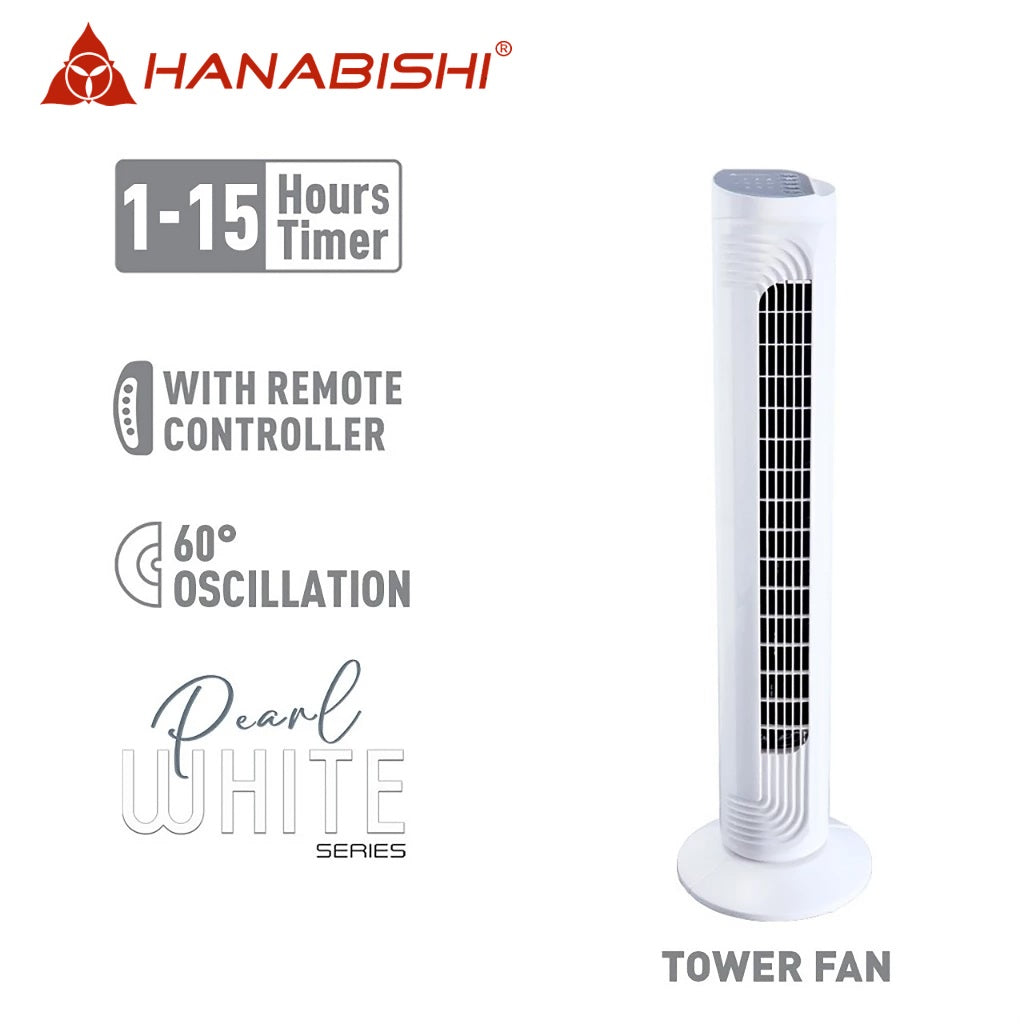 Hanabishi by Winland Tower Fan | Electric Fan 60-degree Oscillation 4 wind Modes 40Watts HTOWF-1600