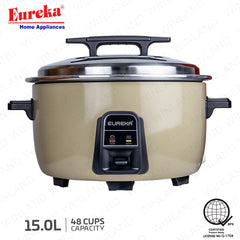 Eureka by Winland 15L 48 cups Drum Type Commercial Rice Cooker Heavy Duty without Steamer EDR-15L HD