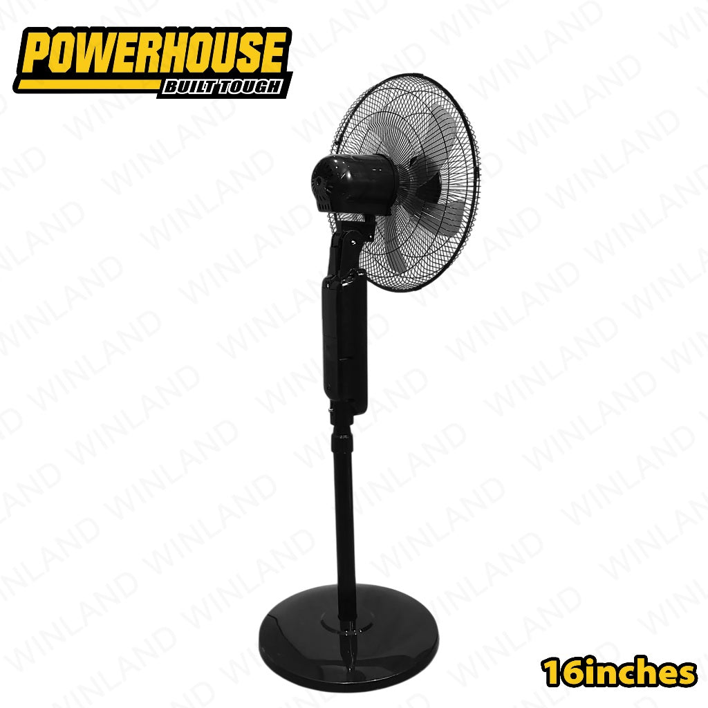Powerhouse by Winland 16inch Electric Solar Stand Fan Electric Fan with USB Charging Port PHE-SSF-16