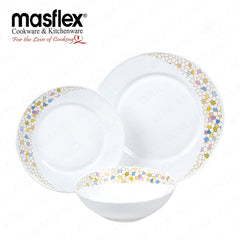 Masflex by Winland 6 piece Mosaic Opal Dinnerware Set made of Opal Tempered Glass JT-03