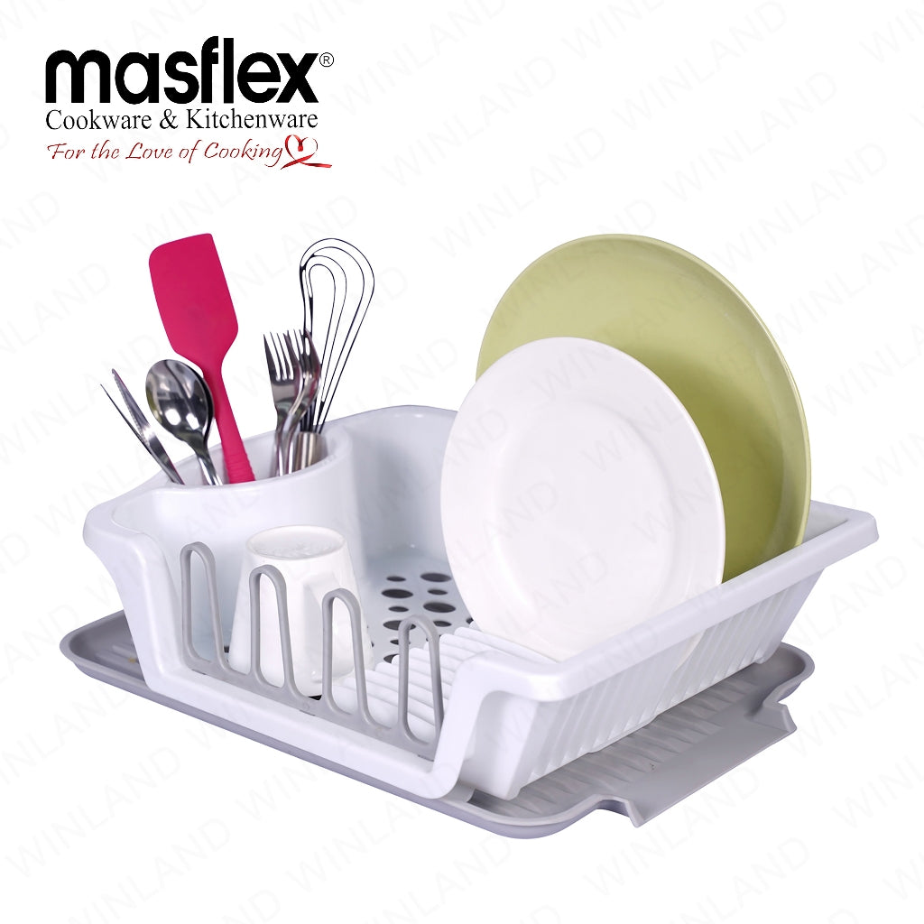 Masflex by Winland Modern Dish Organizer | Dish Rack - Gray DF-3991