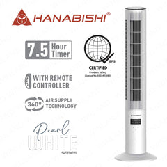 Hanabishi by Winland Tower Fan 360-degree Air Supply Technology 3-Speeds HTOWF-1500-360WHT
