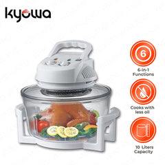 Kyowa by Winland 10-Liters | 6-in-1 Turbo Broiler Convection Oven with Glass Bowl KW-3915