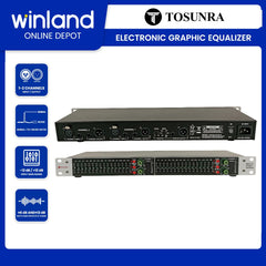 Tosunra by Winland Dual 15Band Electronic Graphic Equalizer w/ XLR, & 1/4” TRS Connectors TOS-EQX215
