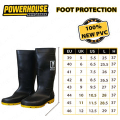 Powerhouse by Winland 100% Waterproof Rain Boots PVC with Soft Fabric Inner Lining PH-RBOOTS