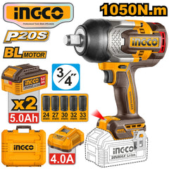 Ingco by Winland P20S 20V Brushless Cordless Impact Wrench 1050Nm Lithium-Ion-CIWLI20105 ING-CT
