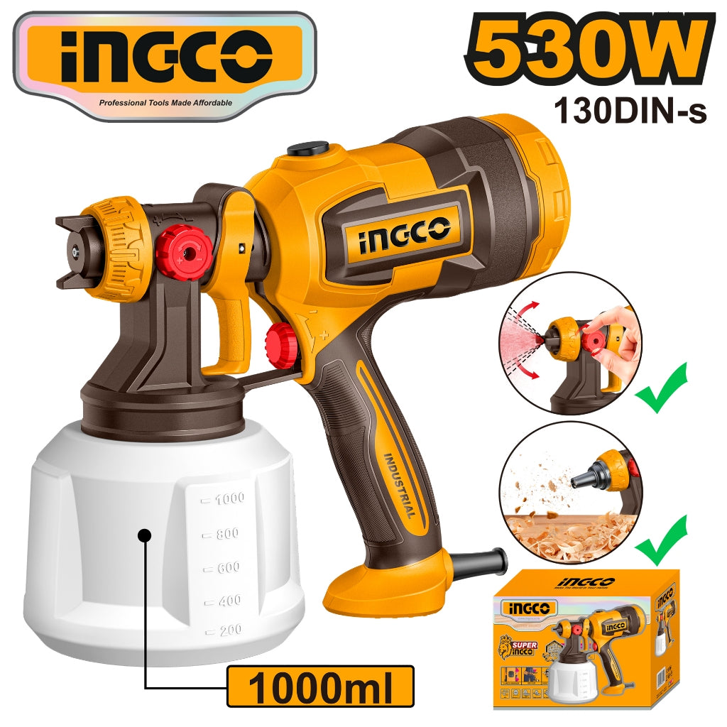 Ingco by Winland Spray Gun with Plastic Container 530W SPG4506 ING-PT