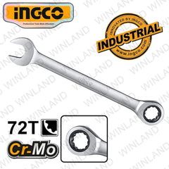 Ingco by Winland Industrial Ratchet Spanner Set Size 8-19mm HKSPAR2024 ING-HT