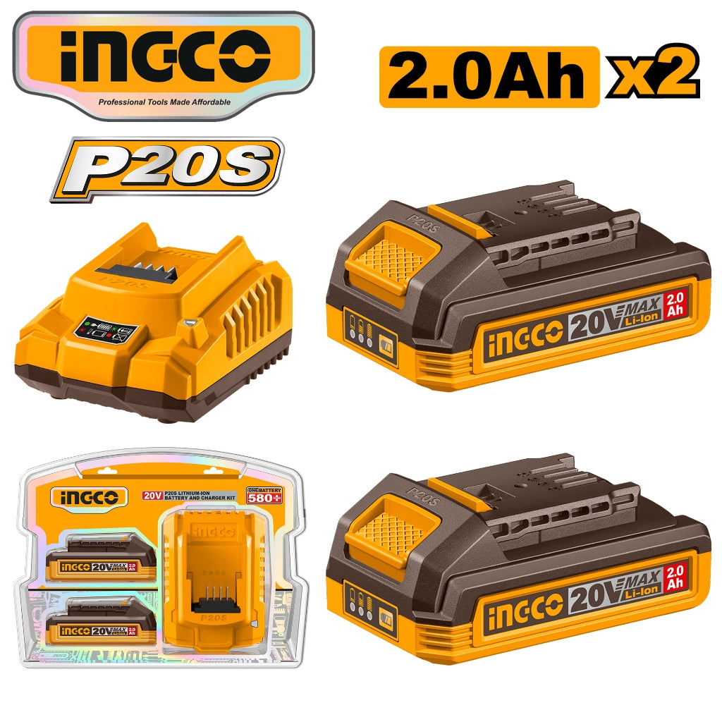 Ingco by Winland P20S/20V Lithium-Ion Battery and Charger Kit FBCPK2212 ING-CT