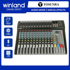 Tosunra by Winland 12-CH Input Professional Audio Mixer w/ XLR, MP3 & Digital Effects TOS-CT120S-USB