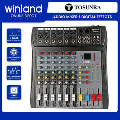Tosunra by Winland 6-CH Professional Audio Mixer with XLR, MP3, USB & Digital Effects TOS-CT60S-USB