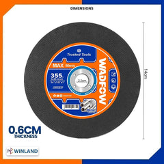 Wadfow by Winland 14in 355mm Abrasive Metal Cutting Disc Cut Off Wheel for Cut Off Machine WAC9314
