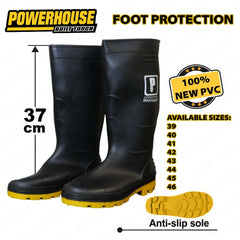 Powerhouse by Winland 100% Waterproof Rain Boots PVC with Soft Fabric Inner Lining PH-RBOOTS