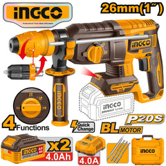 Ingco by Winland P20S/20V Cordless Rotary Hammer 26mm Lithium-Ion - CRHLI202689 ING-HT