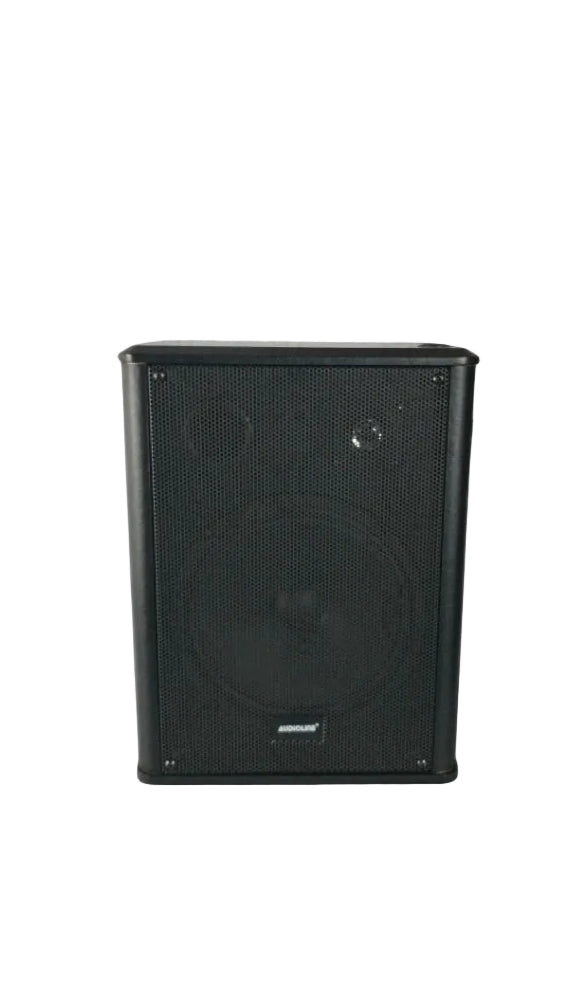 Audioline AWS-800 PA Amplifier Speaker with VHF Wireless 2-Frequency Microphone System