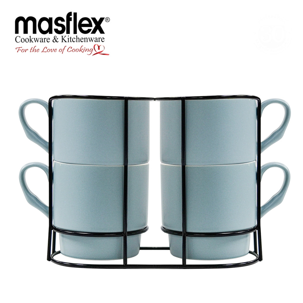 Masflex By Winland 4pcs Stackable Mug with Rack-CS