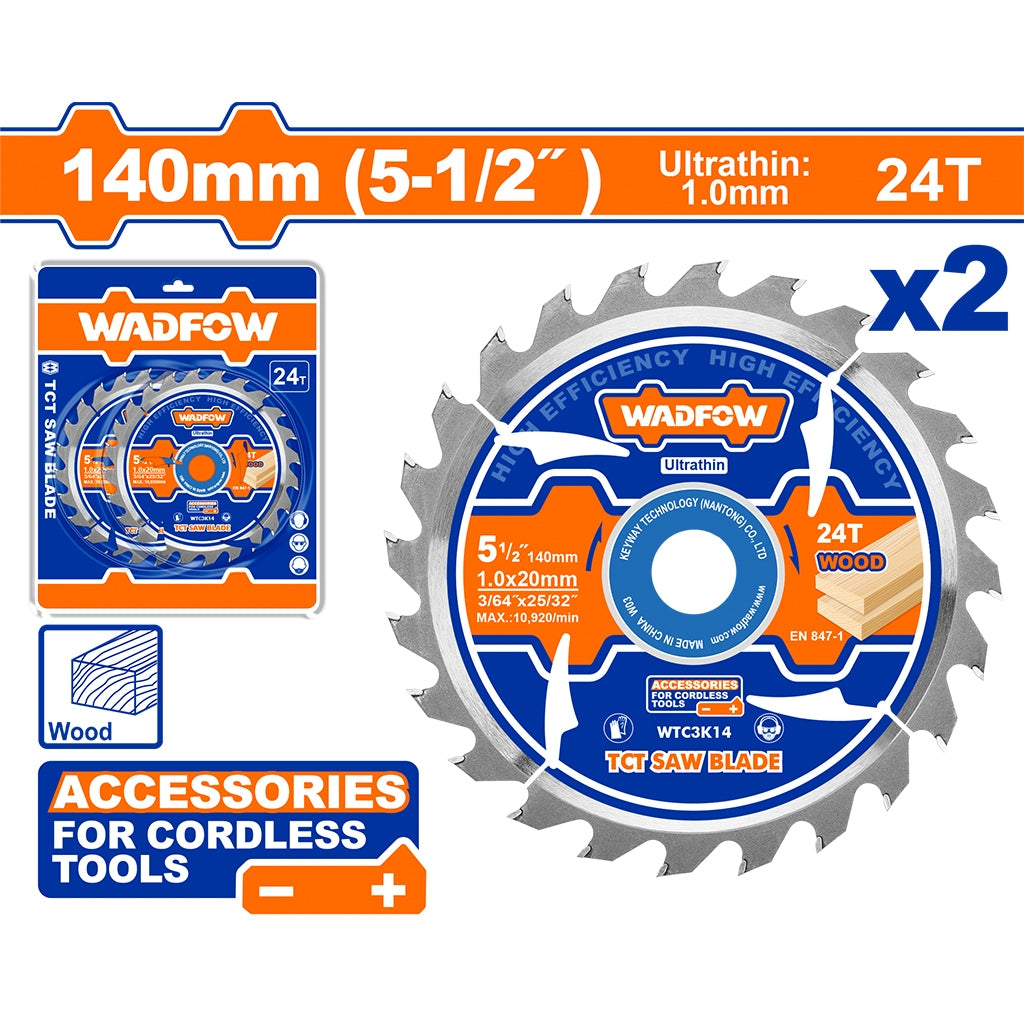 Wadfow Ultra Thin Saw Blade TCT 5-½" 140mm (WHT)