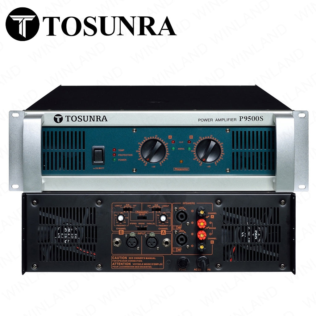 Tosunra by Winland 900W x 2 CH Powerful High-Current Professional Integrated Amplifier 8Ω TOS-P9500S