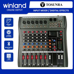 Tosunra by Winland 6 Mono-Channels Mixing Console Input Mixer with Digital Effects & USB TOS-DM609