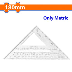 Wadfow by Winland 7"/180mm Aluminum Angle Square Speed Triangle Carpenter Ruler Only Metric WSR2207