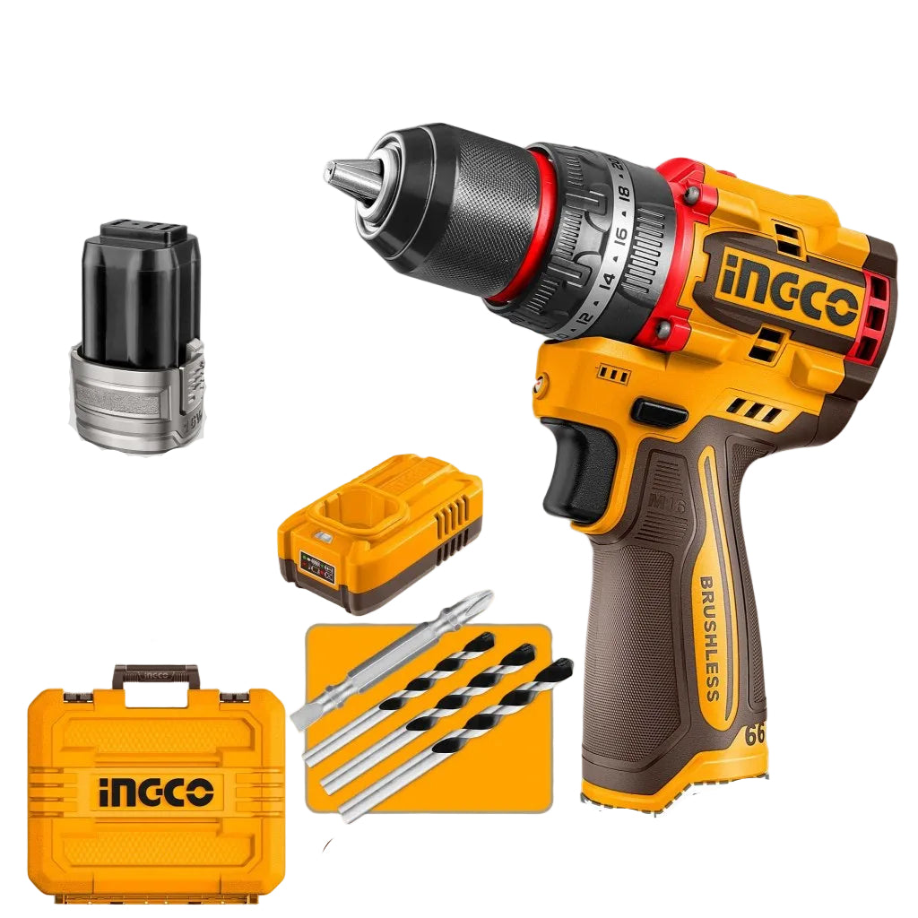 Ingco by Winland 16V/M16 Lithium-Ion Compact Brushless Cordless Impact Drill 66N.m CIDLI16682 ING-CT