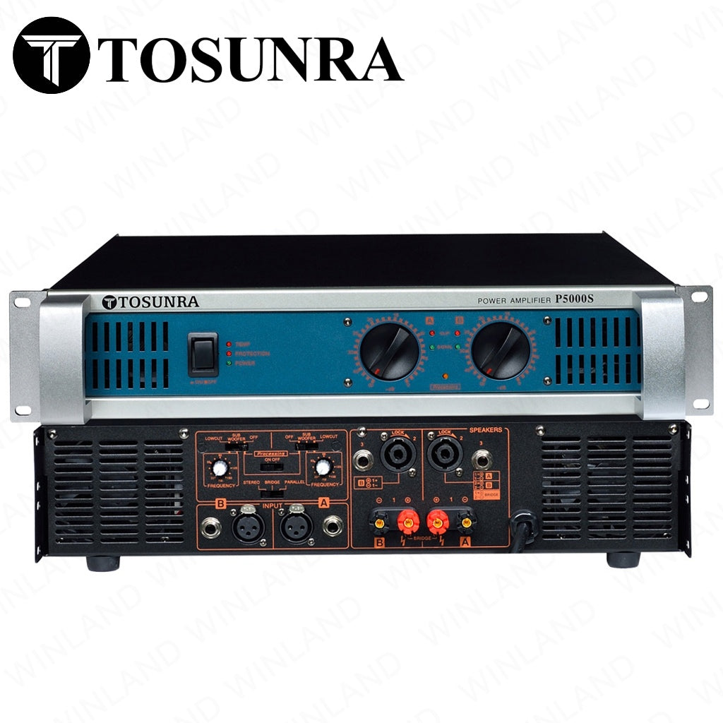 Tosunra by Winland 500W x 2 CH Powerful High-Current Professional Integrated Amplifier 8Ω TOS-P5000S