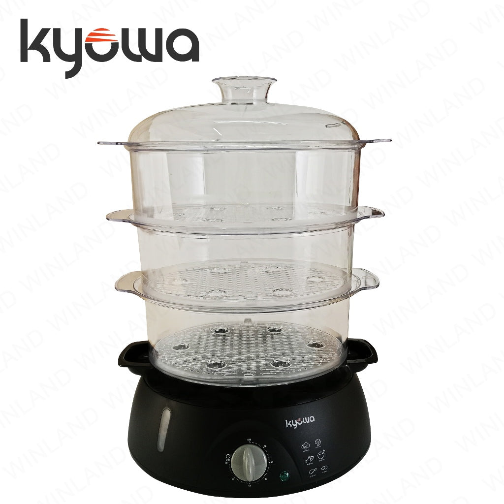 Kyowa by Winland 10L Electric Steamer 3-Layer Transparent & Collapsible Steamer Trays 800W KW-1903