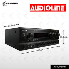 Audioline AV-1002WIFI Stereo Karaoke Amplifier AM/FM WiFi Bluetooth