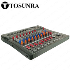 Tosunra by Winland 8 Mono-Channels Mixing Console Input Mixer w/ Digital Effects & USB, BT TOS-DM809